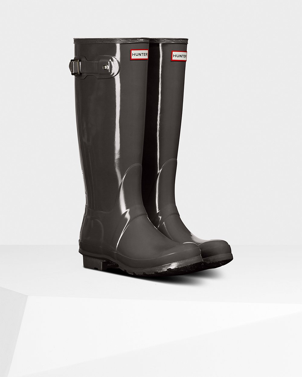 Hunter Mujer Original Gloss - Botas de Lluvia Gris - 962-STKBOU